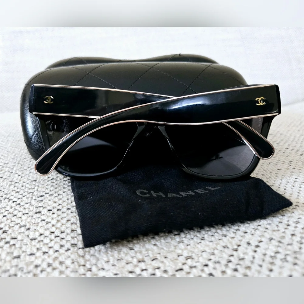 CHANEL CH5271 Women's Black and Chrome Cat Eye Sunglasses Size:OS Made In Italy - Picture 16 of 16